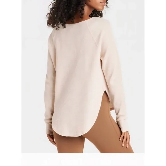 JoyLab Women's Top Size Large Waffle Long Sleeve Loose Fit Beige Size XL NWT - Picture 2 of 10